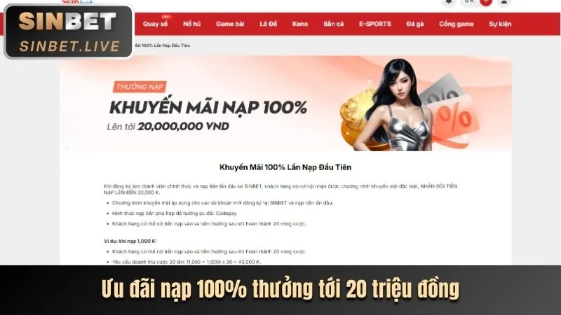 Thưởng 100% Nạp Lần Đầu winwin01 code